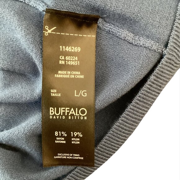 Buffalo David Bitton Women's Cold Shoulder Cowl Neck Top LG Blue 90s - Picture 6 of 7